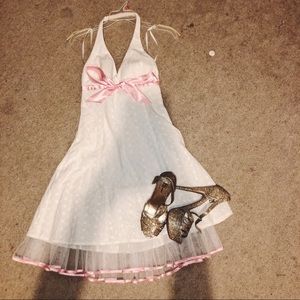 White Dress with Pink Bow